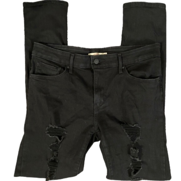 levis black distressed jeans